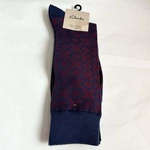 Clark Men’s Dress Socks Black/Blue Noir/Blue 2 Pairs NWT